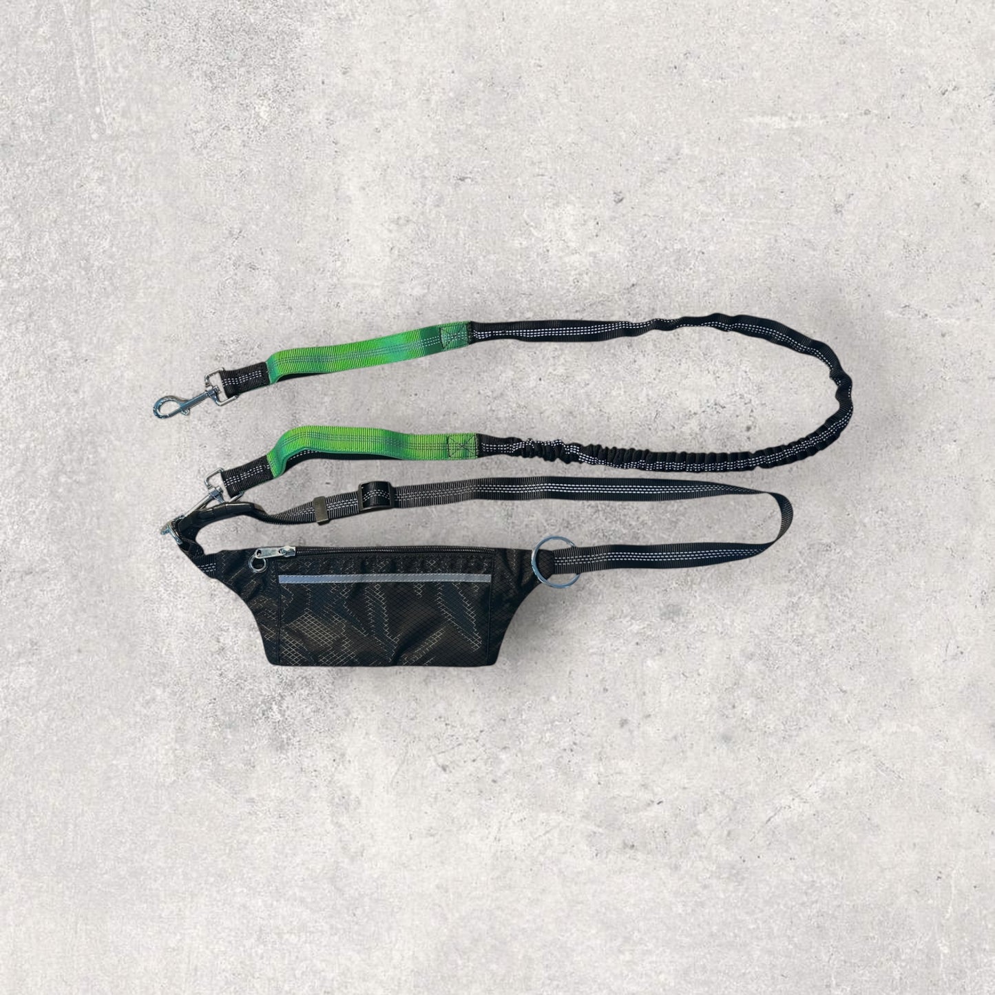 Hands free running leash with pouch