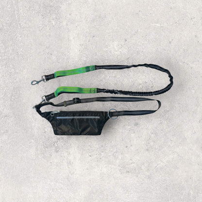 Hands free running leash with pouch
