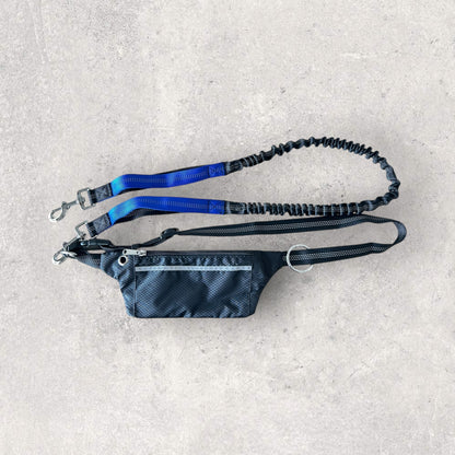 Hands free running leash with pouch