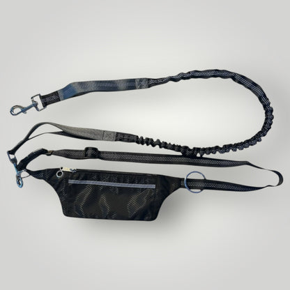Hands free running leash with pouch