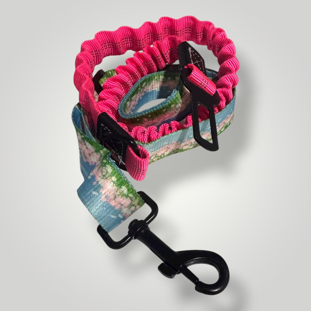Floral Leash with Seat Buckle